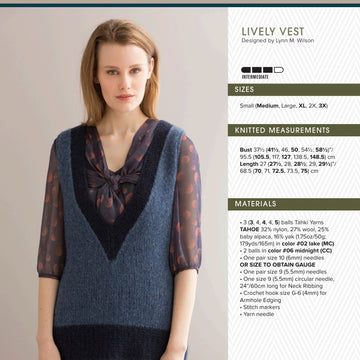 Tahki Yarns Lively Vest Knitting Pattern