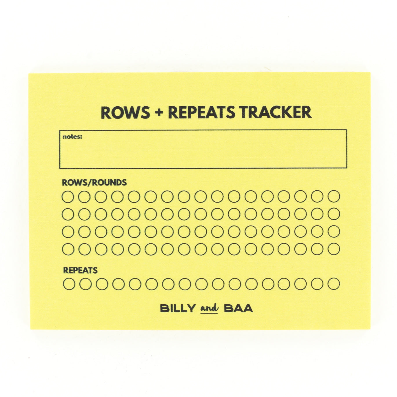 Billy and Baa Rows & Repeats Tracker Sticky Notes