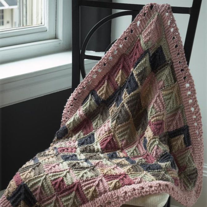 Plymouth Yarn Mitered Square Baby Blanket Knitting Pattern