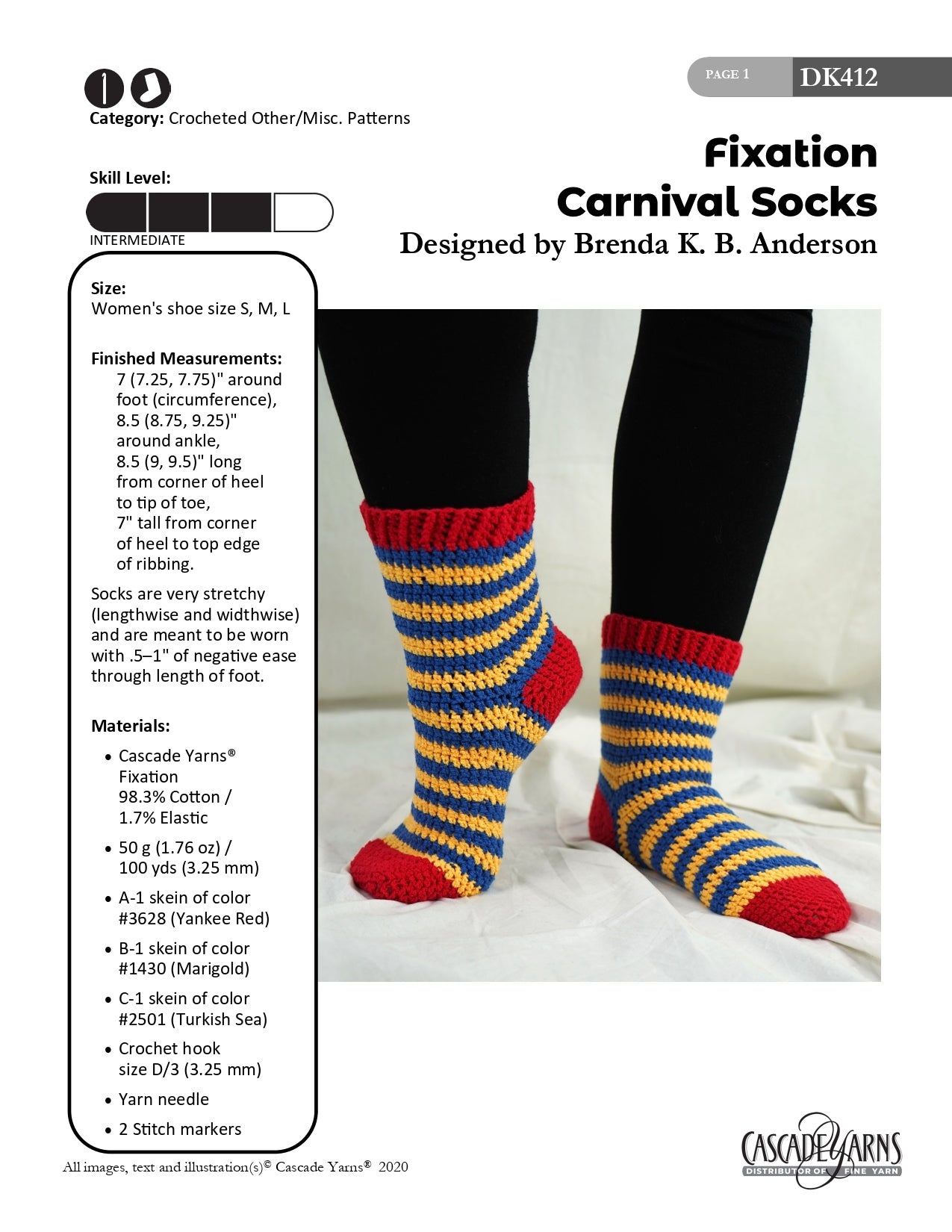 7+ Free Crochet Sock Patterns Free Crochet Socks Pattern PDF Download – Cascade Yarns Carnival Socks