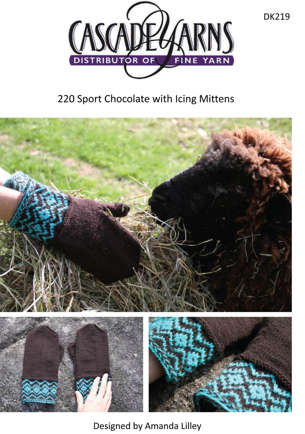 Cascade Yarns DK Chocolate with Icing Mittens Knitting