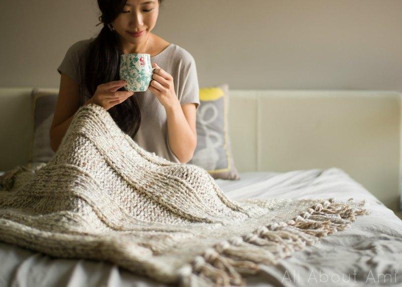 Chunky Ribbed Knit Blanket & Simple Garter Stitch Blanket