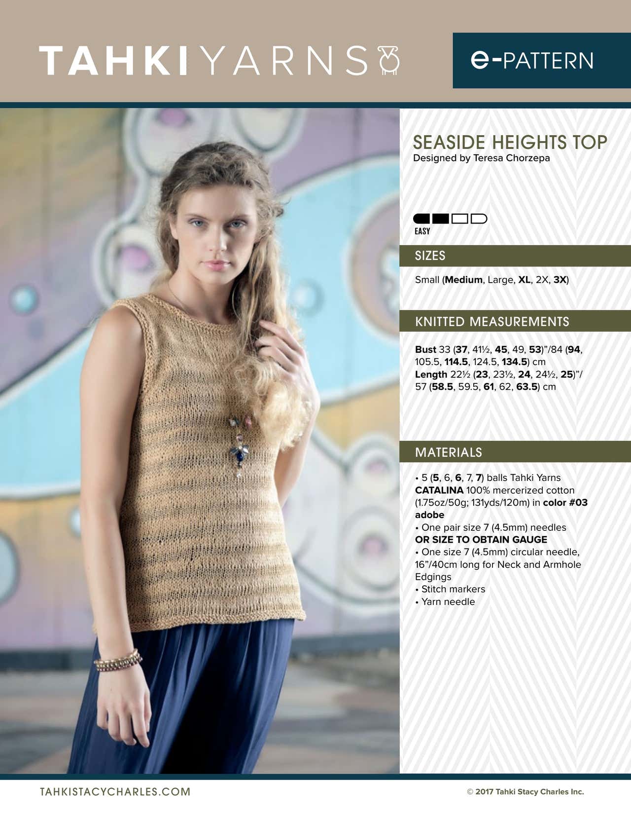 Tahki Yarns Seaside Heights Top Knitting Pattern