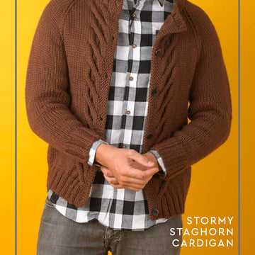 Paintbox Yarns Stormy Staghorn Cardigan Knitting Pattern