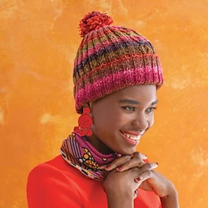 Noro Diamond Rib Hat Knitting Pattern