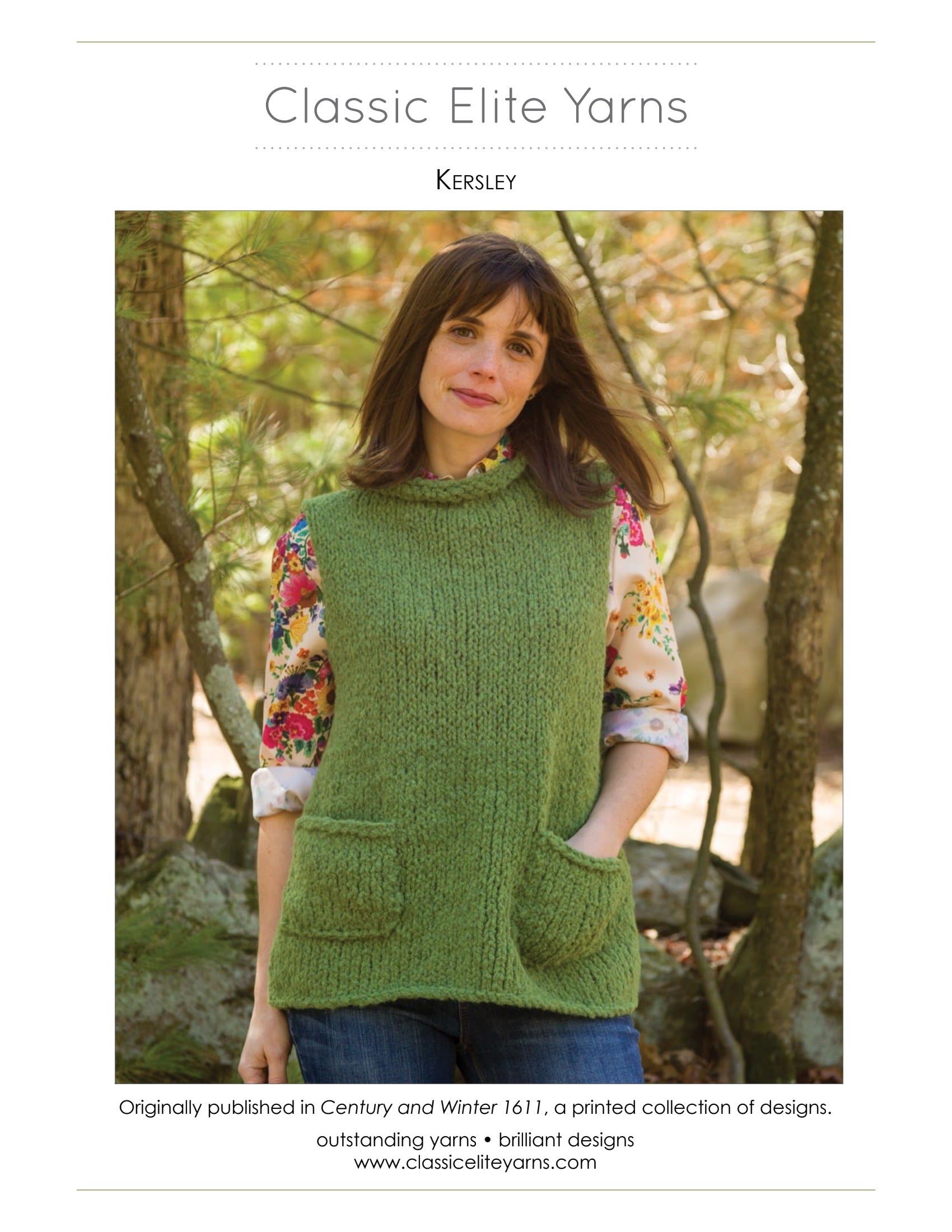 Classic Elite Yarns Kersley Vest Knitting Pattern