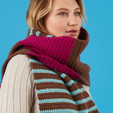 Paintbox Yarns Spirited Striped Scarf Crochet Pattern