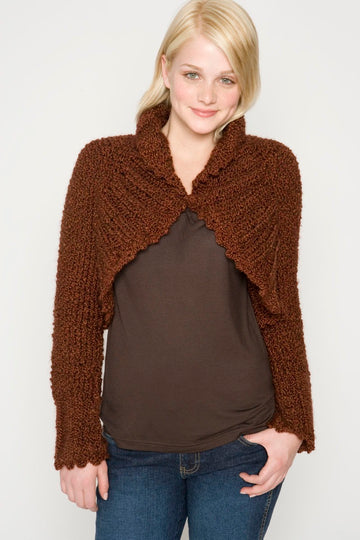 Knit Shrug in Lion Brand Homespun - 60082AD PDF