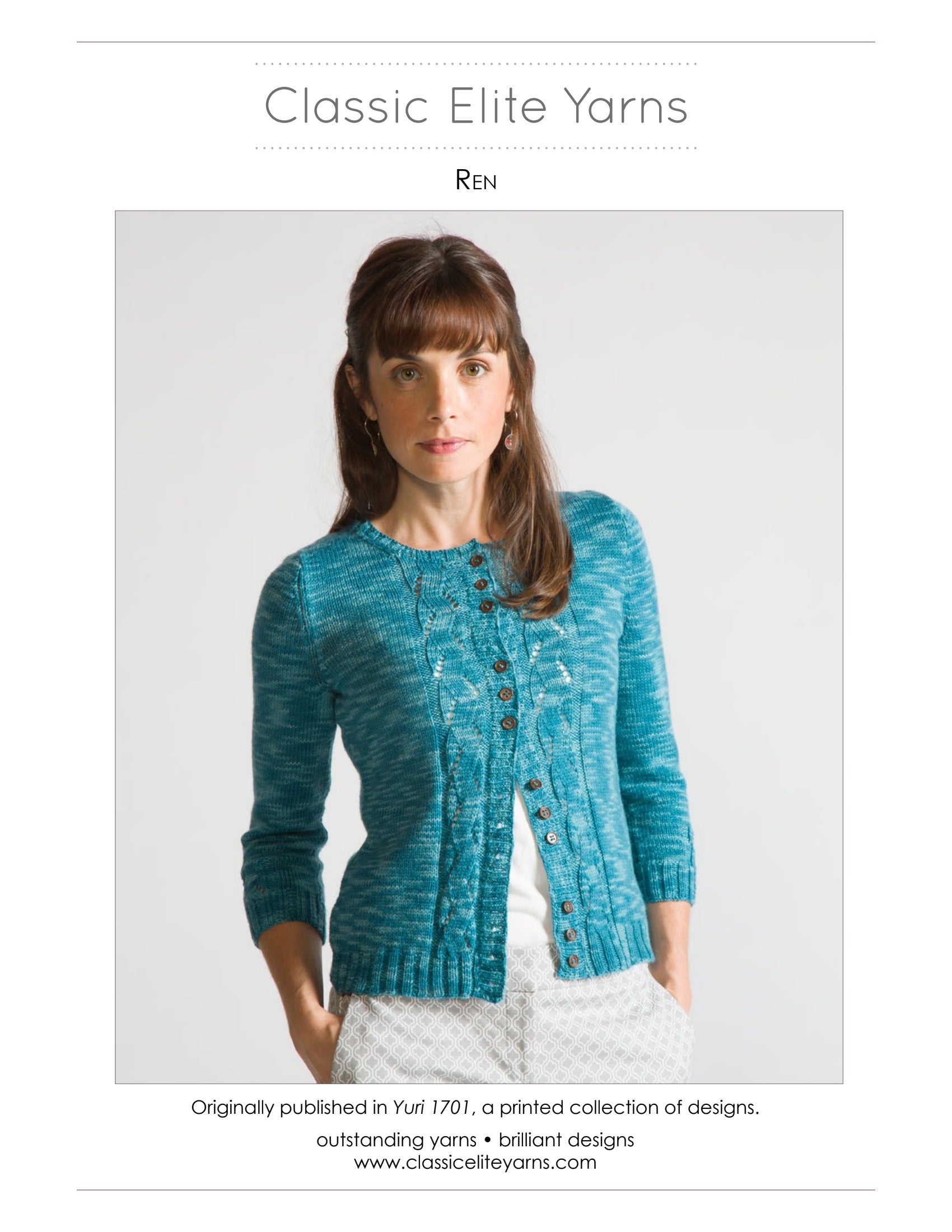 Classic Elite Yarns Ren Cardigan Knitting Pattern