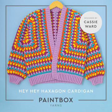 Paintbox Yarns Hey Hey Hexagon Cardigan Crochet Pattern