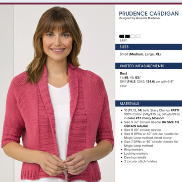 Stacy Charles Fine Yarns Prudence Cardigan Knitting Pattern