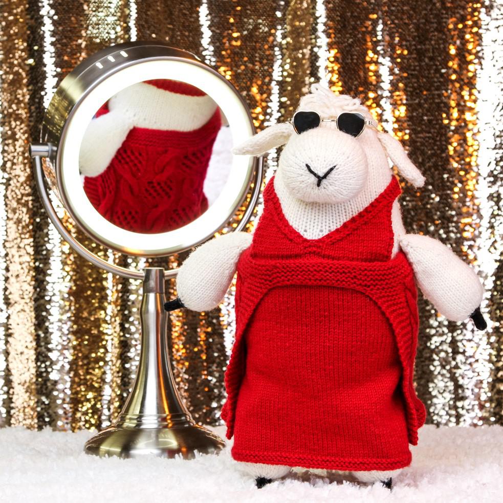 Franklin Habit Dolores Drop Dead Red. Toy Knitting Pattern