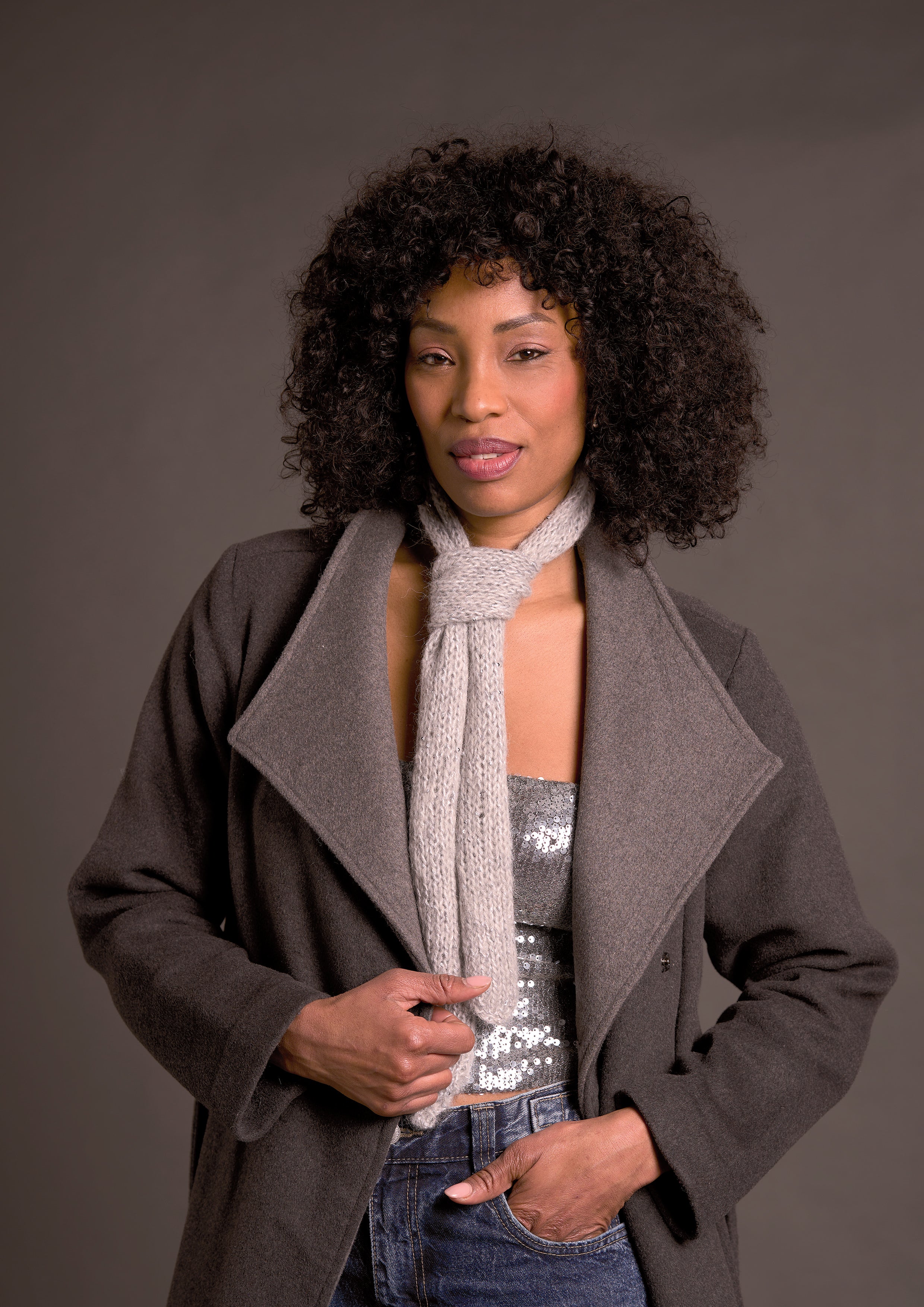 Monroe In Rowan Alpaca Sparkle Scarf Knitting Pattern