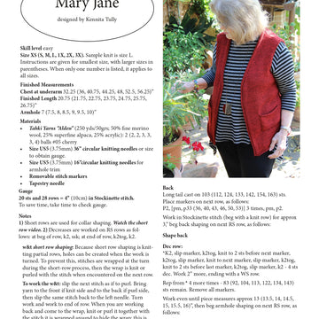 Wildflowerknits Mary Jane Vest Knitting Pattern