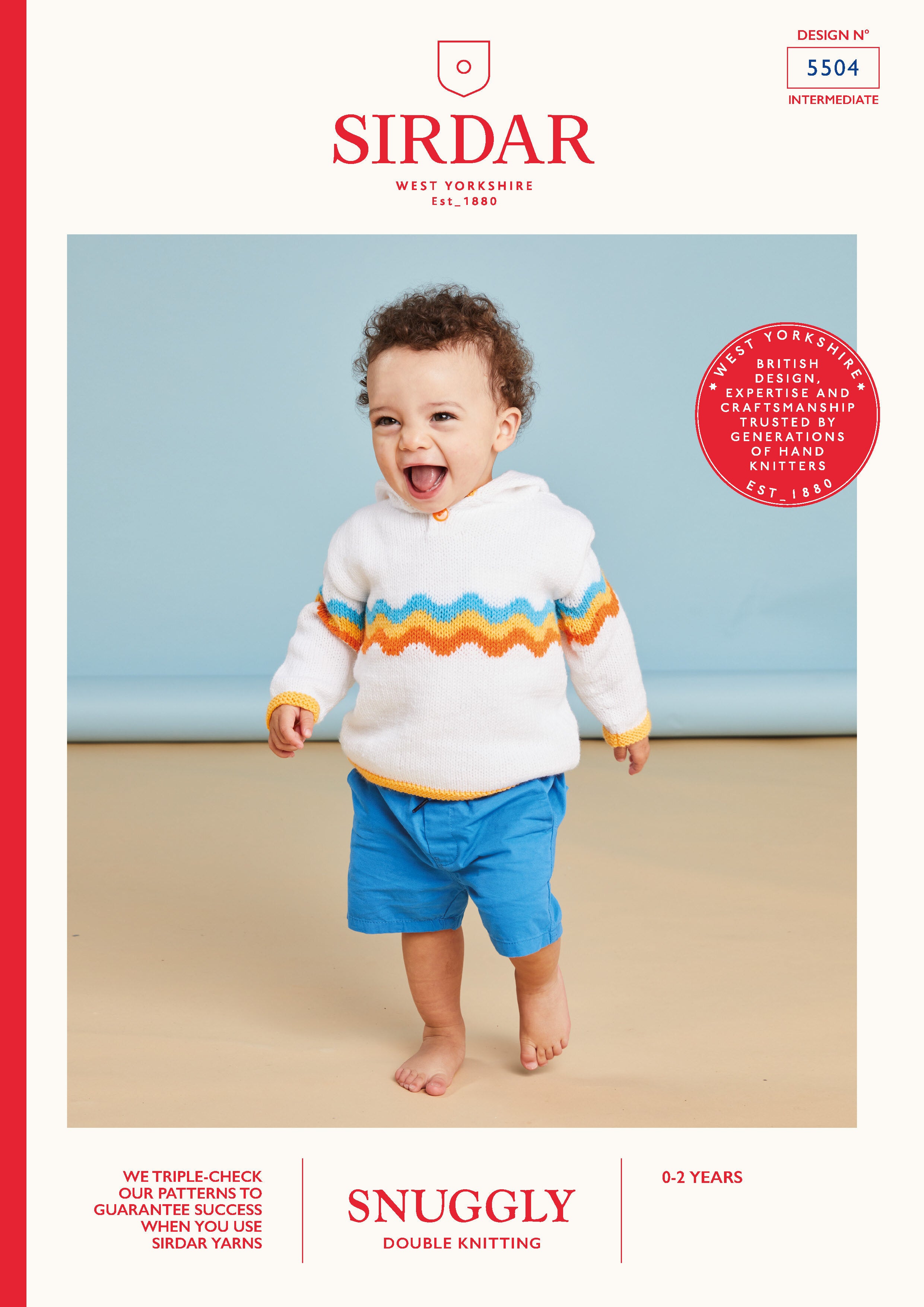 Sirdar Rainbow Wave Hoodie Jumper Knitting Pattern