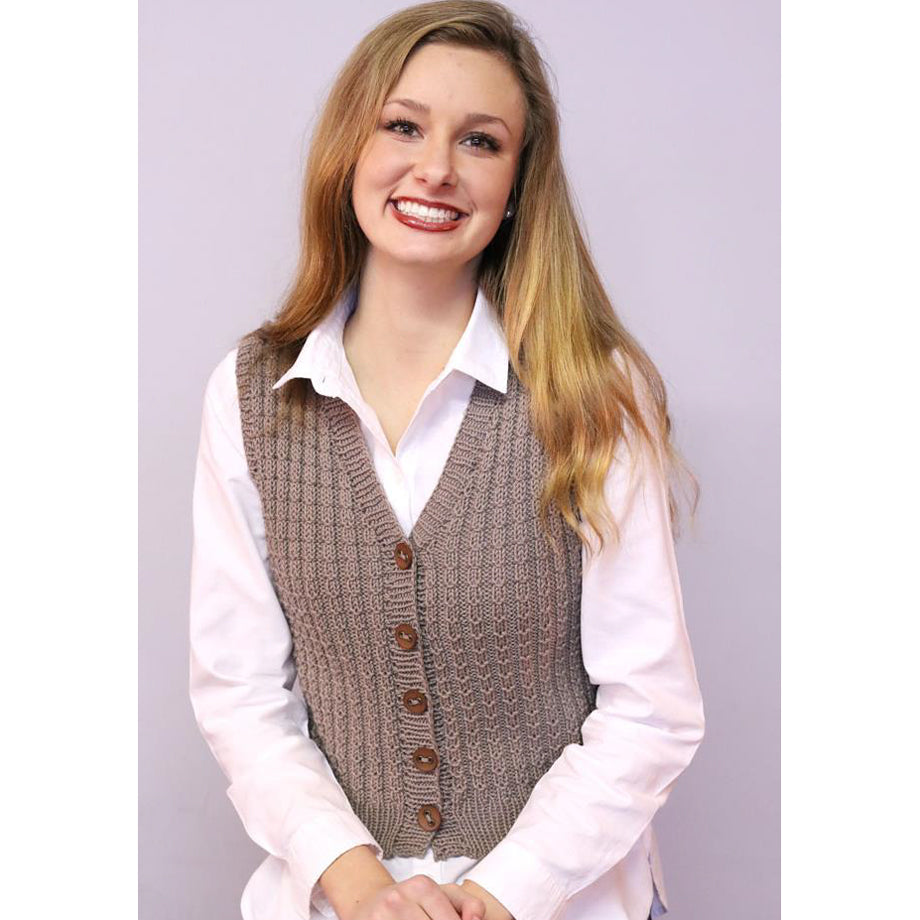 Plymouth Yarn Ladies Vest Waistcoat Knitting Pattern