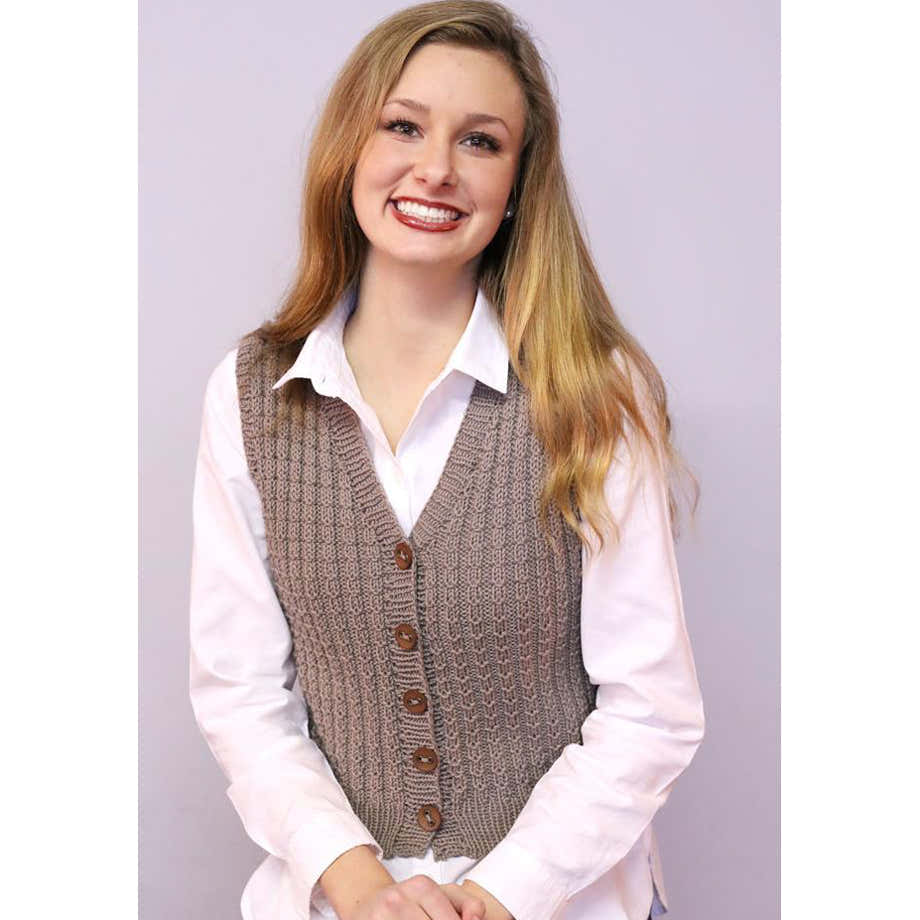 Plymouth Yarn Ladies Vest Waistcoat Knitting Pattern