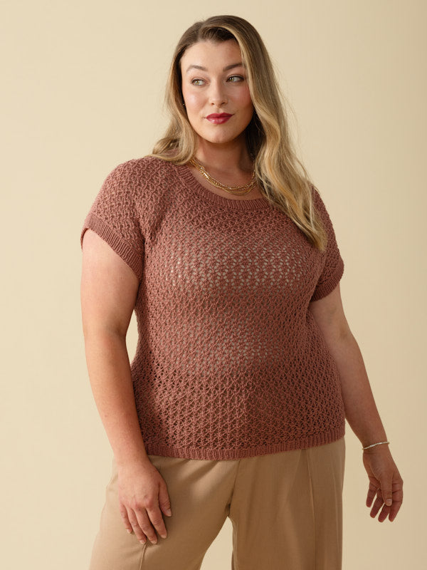 Adrienne Top in Berroco Modern Cotton DK Knitting Pattern