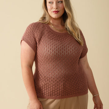 Adrienne Top in Berroco Modern Cotton DK Knitting Pattern