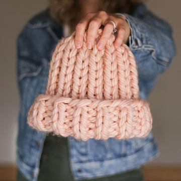 Knit Flat Chunky Hat