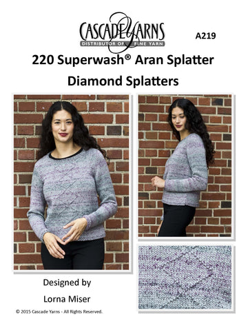 Splatter Diamond Splatters in Cascade Yarns 220 Superwash® Aran - A219 - Free PDF