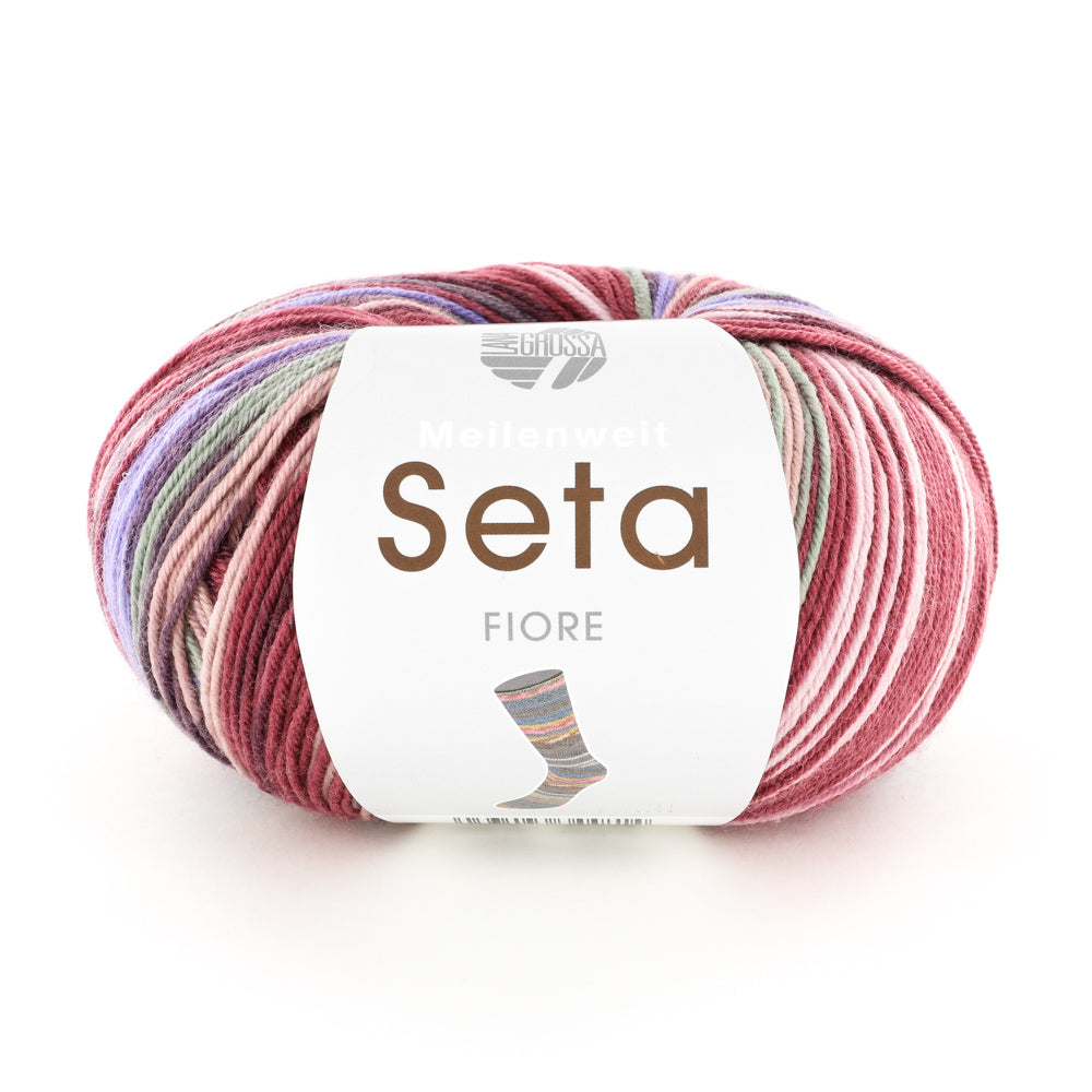 Lana Grossa Meilenweit 100 Seta Fiore Yarn - Merino Wool 4 Ply