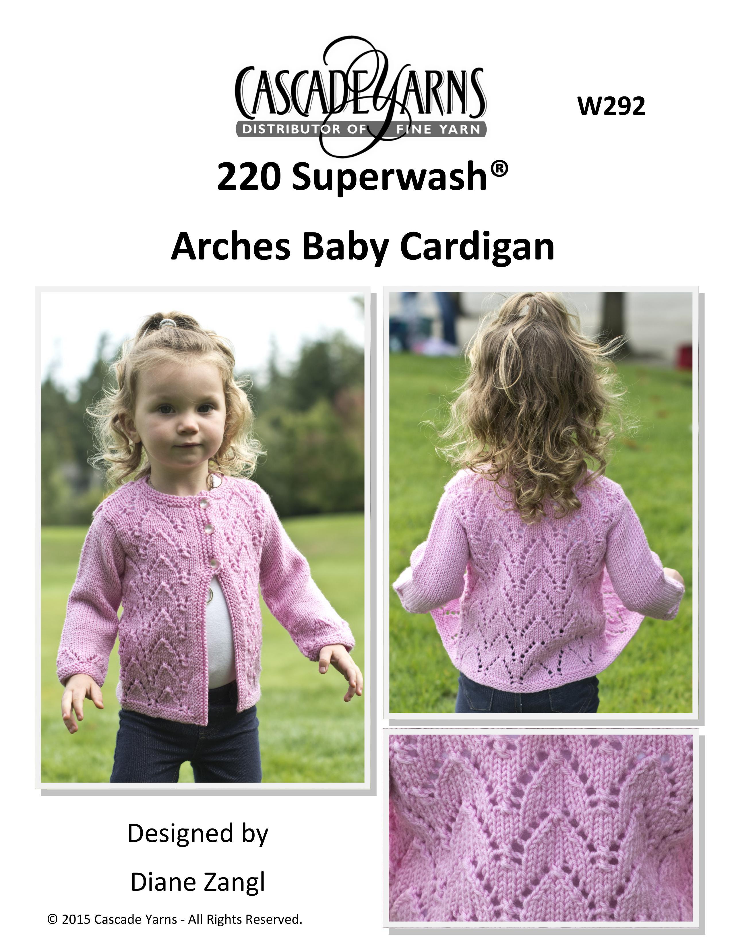 Cascade Yarns W Arches Baby Cardigan Knitting Pattern