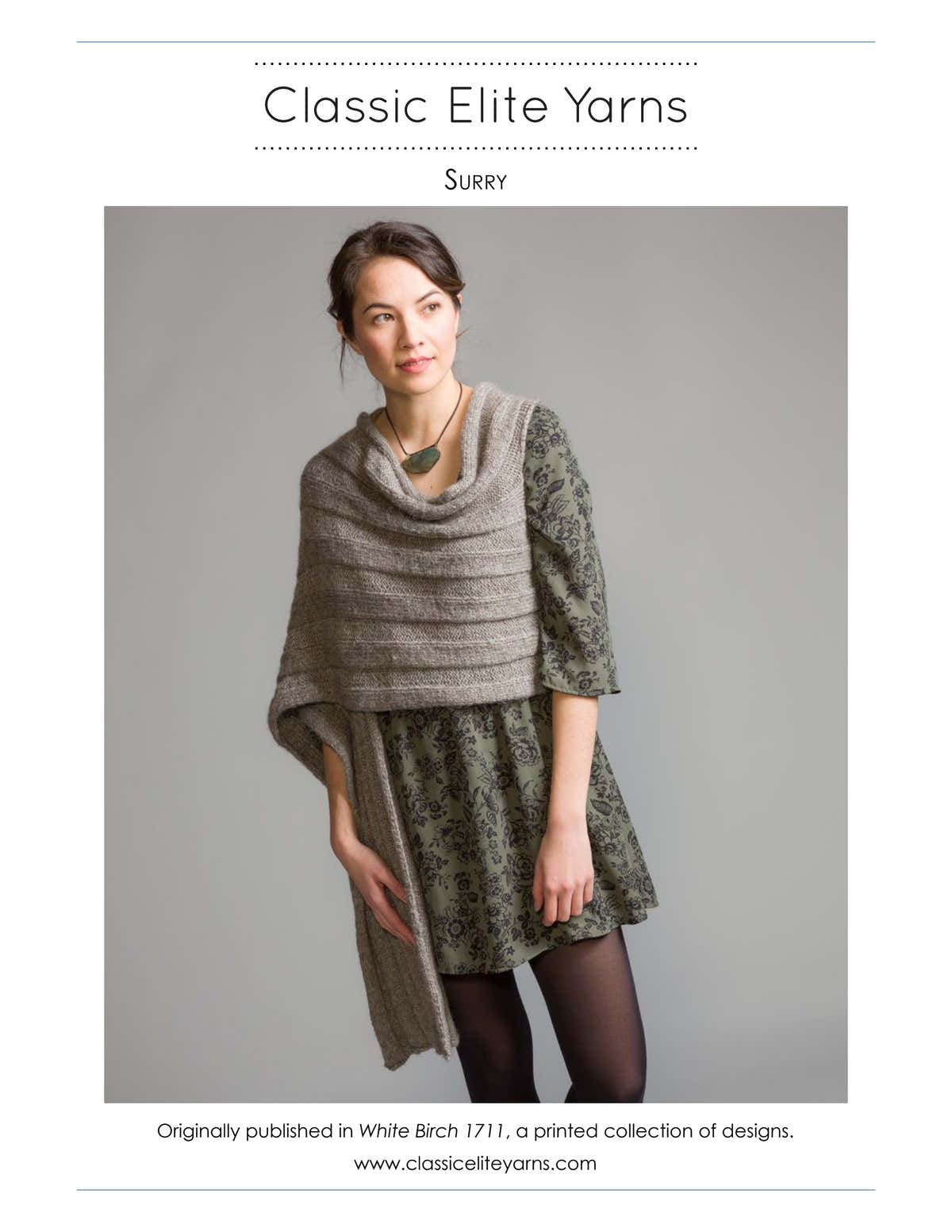 Classic Elite Yarns Surry Wrap Knitting Pattern