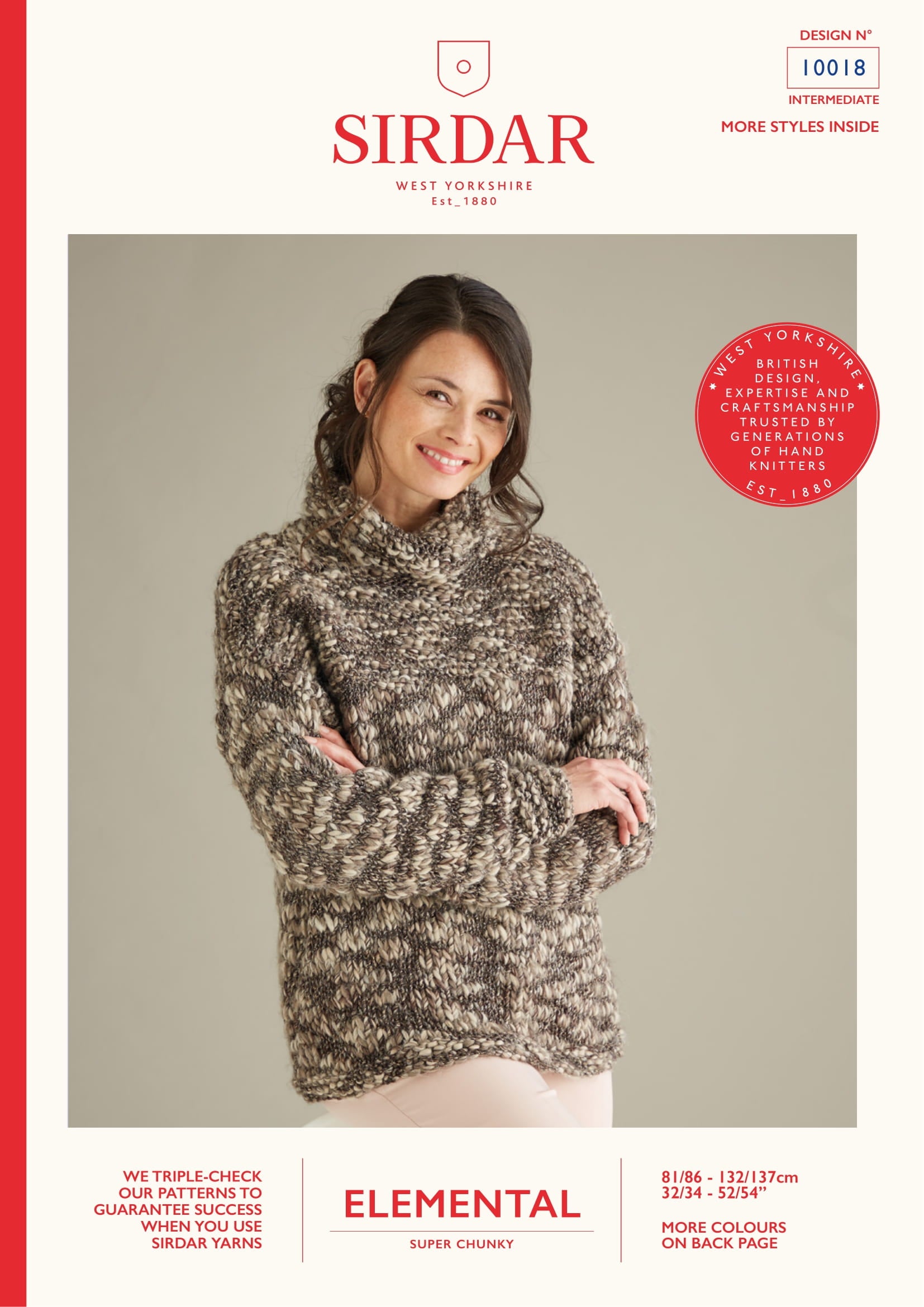 Sirdar Cowl Neck Pullover Jumper Knitting Pattern