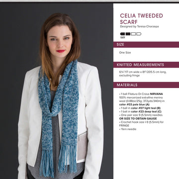 Filatura Di Crosa Celia Tweeded Scarf Knitting Pattern