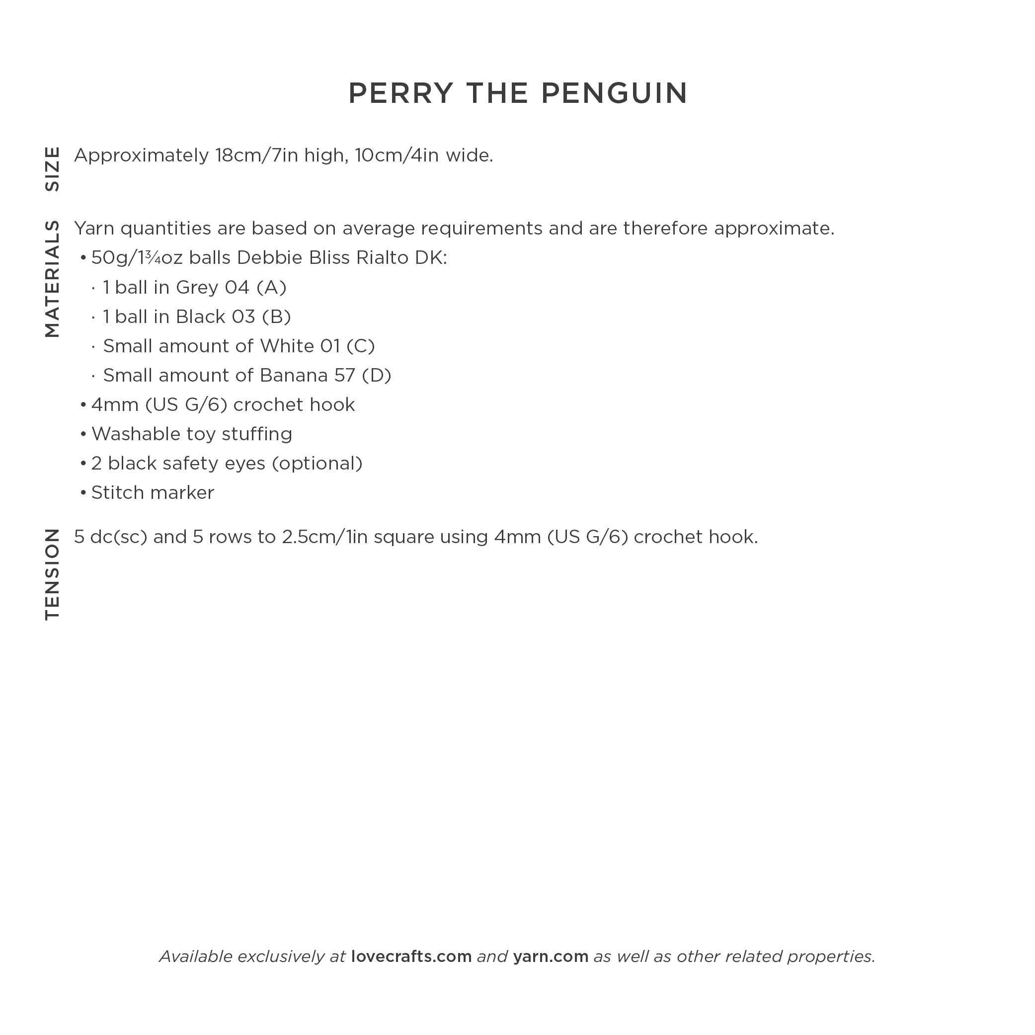 Debbie Bliss Perry the Penguin Crochet Pattern