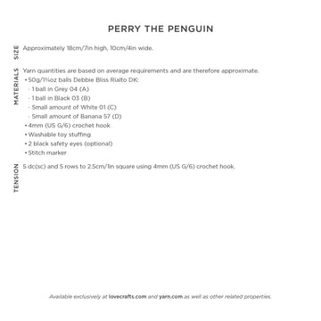 Debbie Bliss Perry the Penguin Crochet Pattern