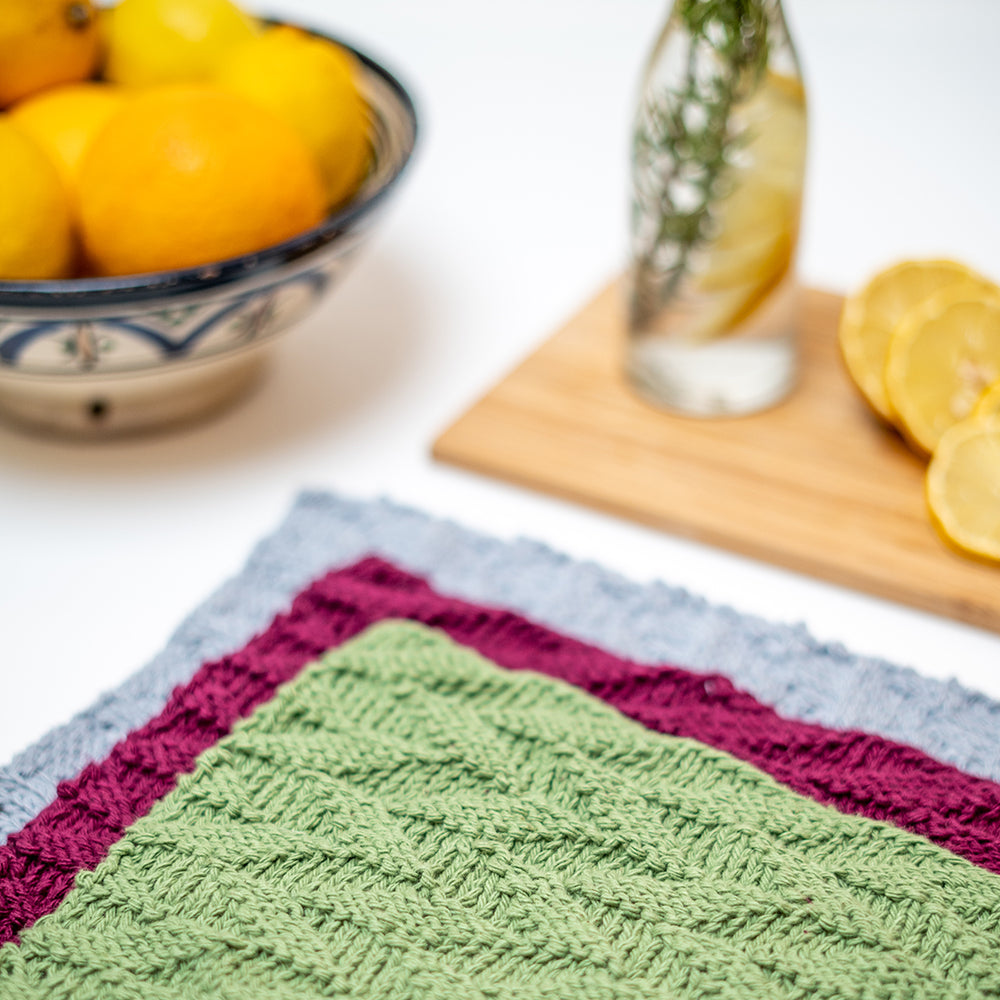 Paintbox Yarns Dishcloth Trio Knitting Pattern