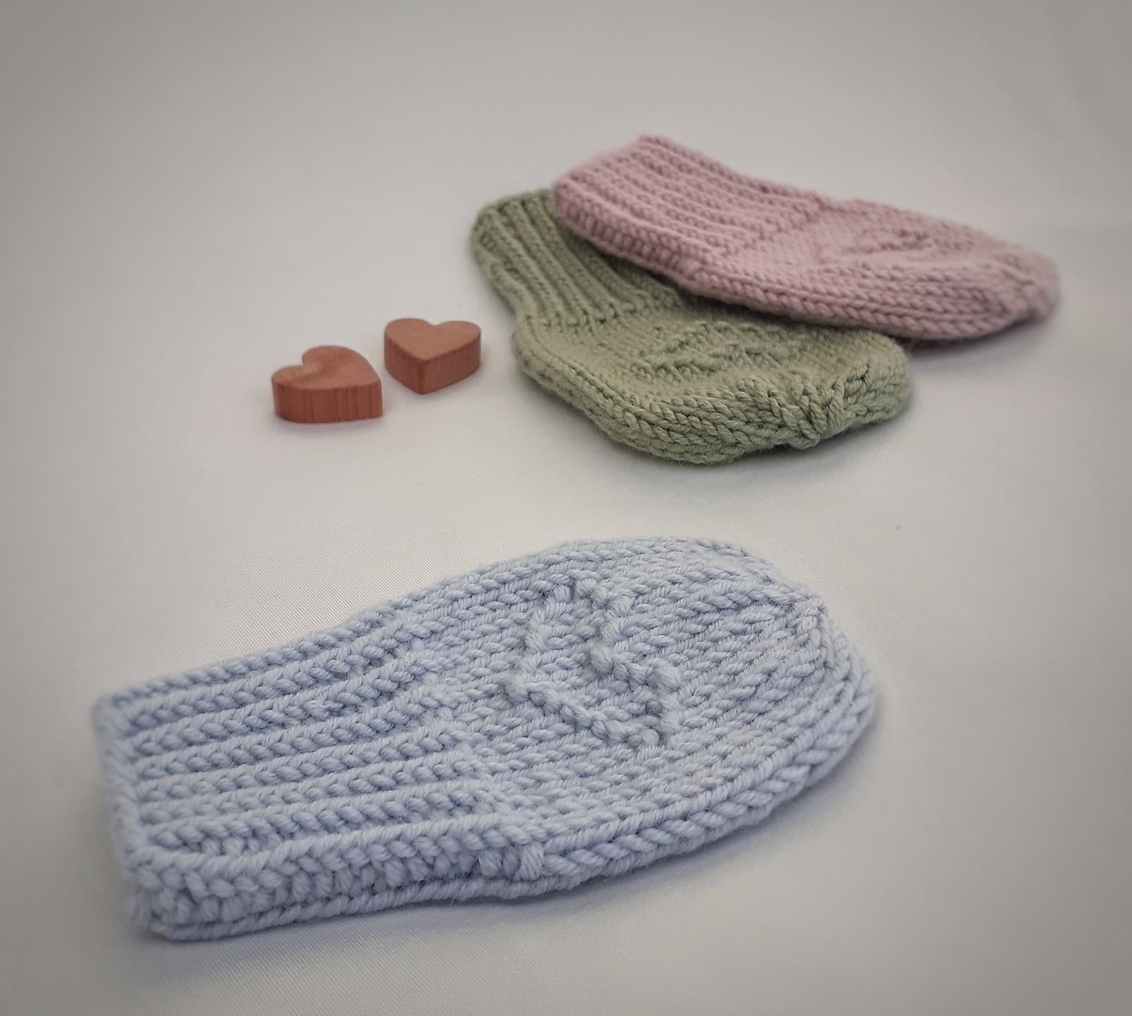 Tiny Heart Baby Mittens