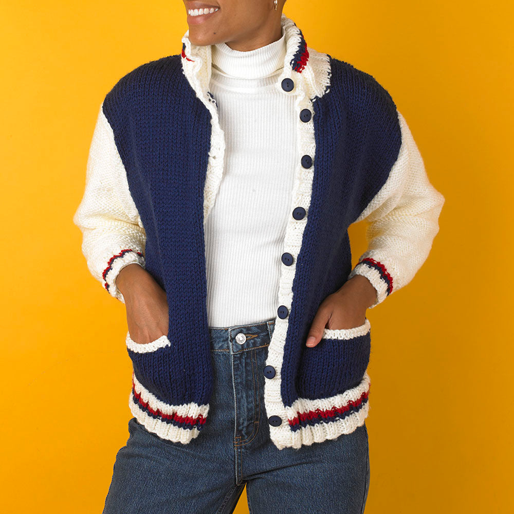 Paintbox Yarns Letterman Lineup Jacket Knitting Pattern