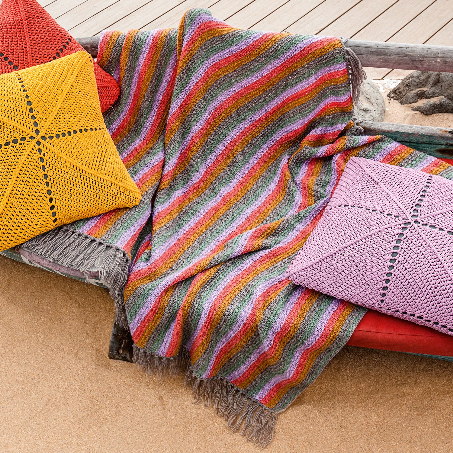 Lana Grossa Throw Blanket Knitting Pattern