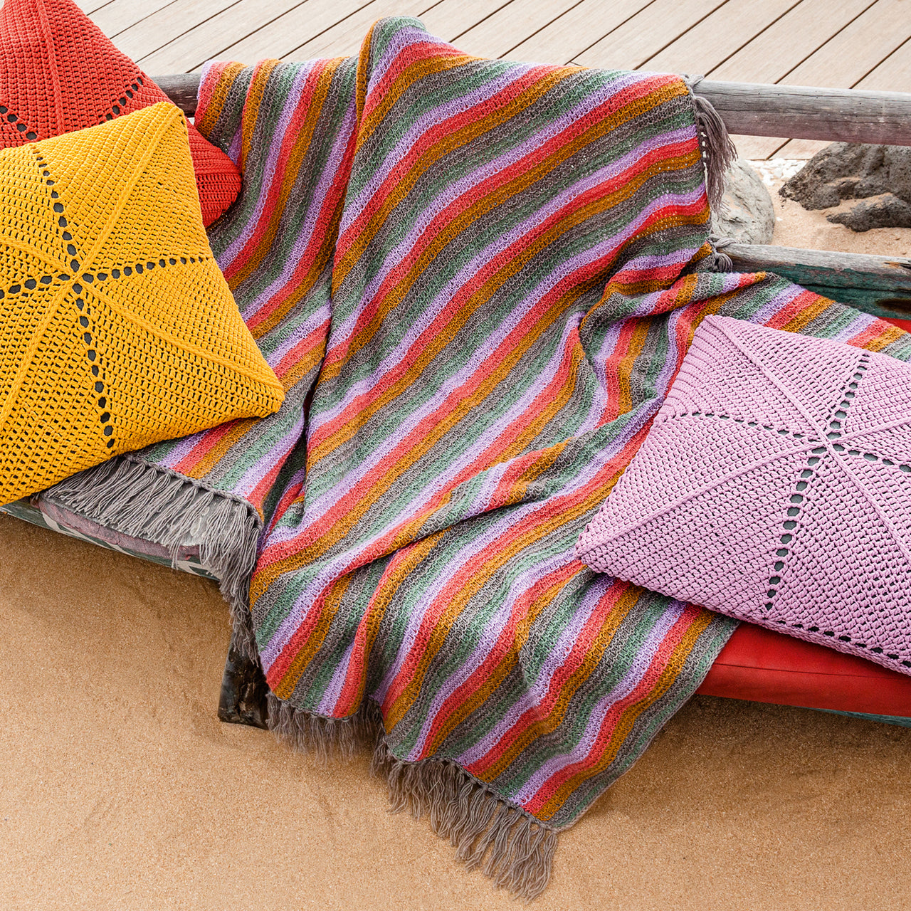 Lana Grossa Throw Blanket Knitting Pattern