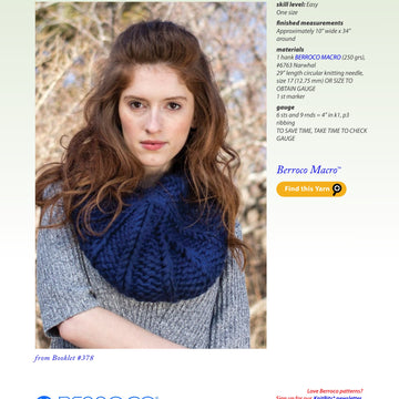 Berroco Ima Cowl Knitting Pattern