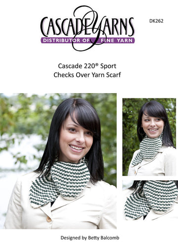 Checks Over Yarn Scarf in Cascade 220 Sport - DK262 - Free PDF