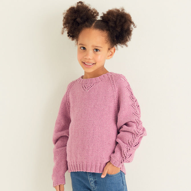 Sirdar Lace Raglan Pullover Jumper Knitting Pattern