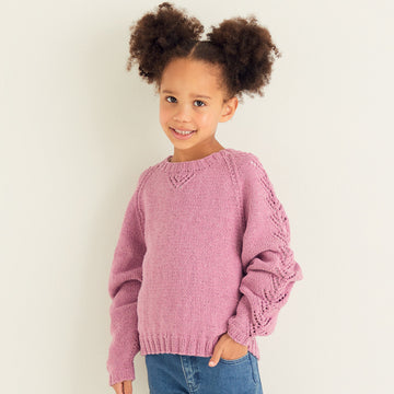 Sirdar Lace Raglan Pullover Jumper Knitting Pattern