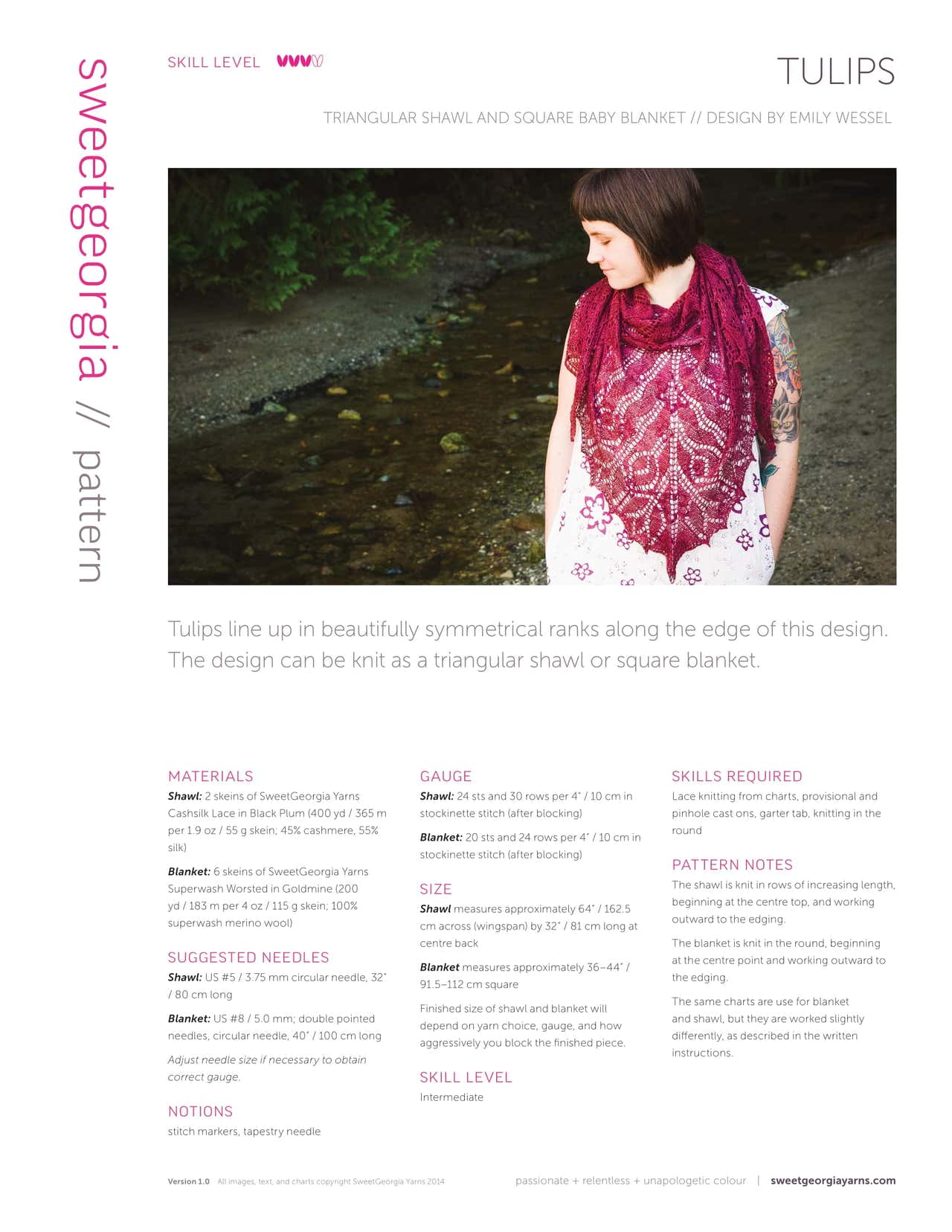 SweetGeorgia Tulip Wrap Knitting Pattern
