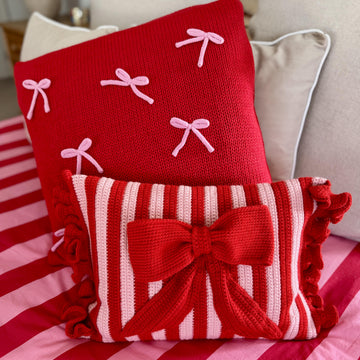 Stripy and Bright crochet cushion.