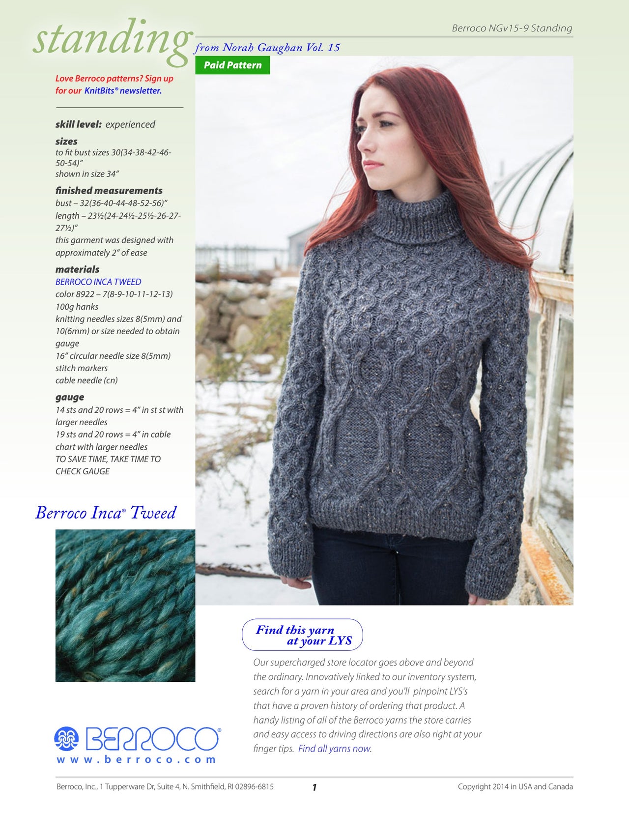 Berroco Standing Jumper Knitting Pattern