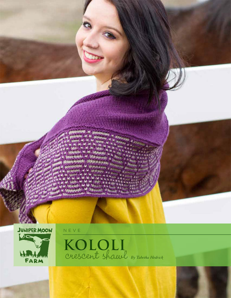 Kololi Crescent Shawl Wrap Knitting Pattern