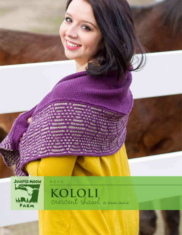 Kololi Crescent Shawl Wrap Knitting Pattern