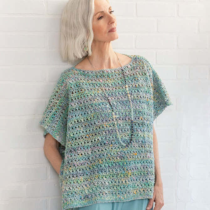 Noro Pacifica Poncho Cape Crochet Pattern