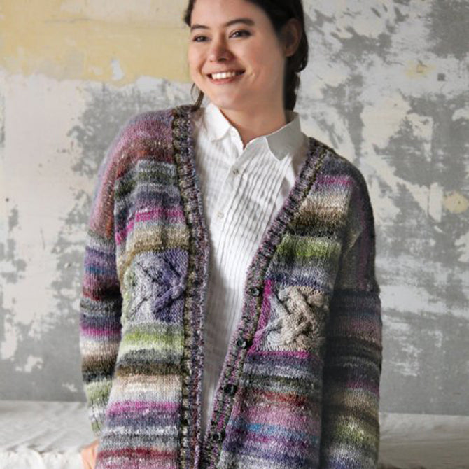 Noro Horizontal Cable Cardi Cardigan Knitting Pattern