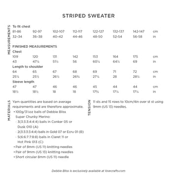 Debbie Bliss Striped Sweater Knitting Pattern