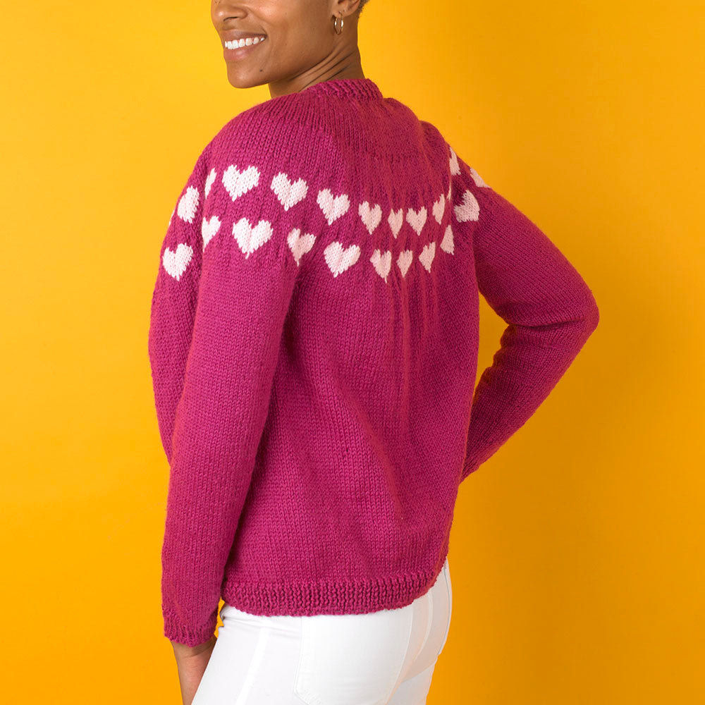 Paintbox Yarns Heaps of Heart Cardigan Knitting Pattern